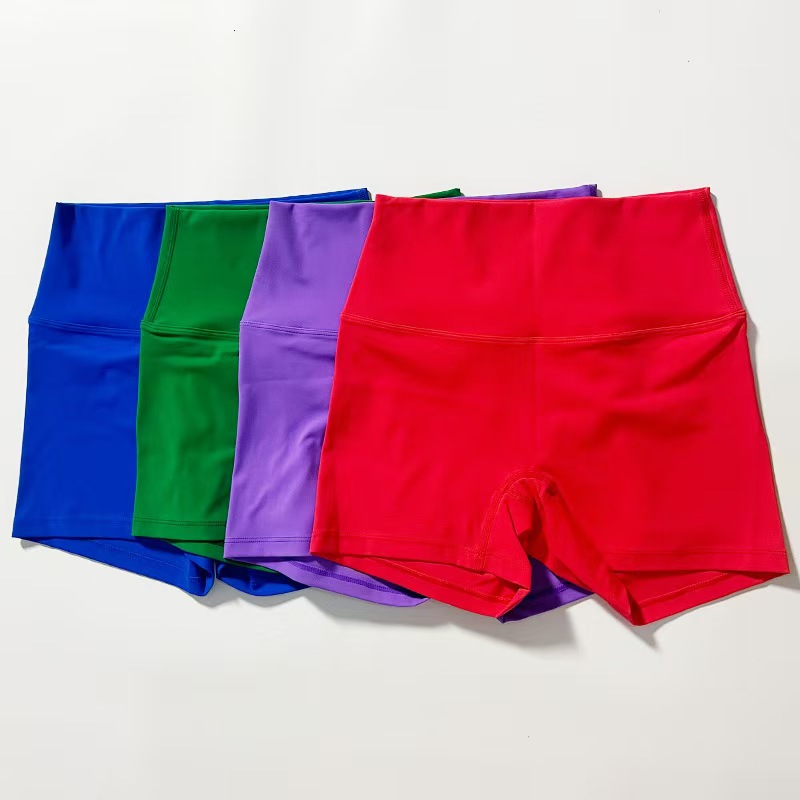 Hjgh Quality Soild Color Soft Women Fitness Sports Cycling Shorts Leggings Comprehensive Training High Waist Sports Short-2