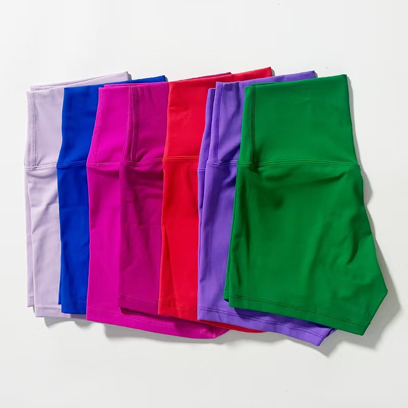 Hjgh Quality Soild Color Soft Women Fitness Sports Cycling Shorts Leggings Comprehensive Training High Waist Sports Short-3